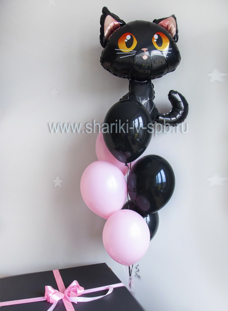 коробка-сюрприз с черным котом
